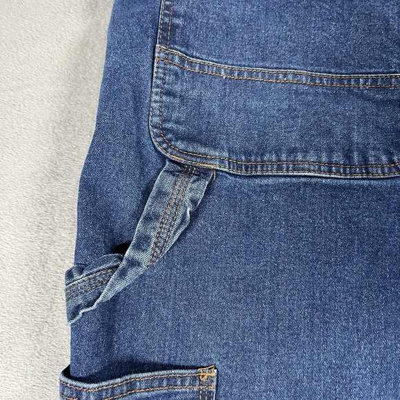 FiveBrother Bib Overalls 38x34 Blue Carpenter Workwear Construction Denim - Picture 6 of 11